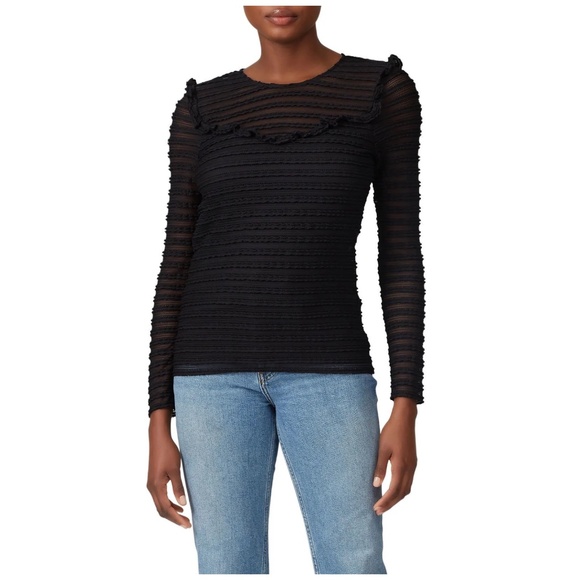 PARKER Carmen Black Top - Ruffle & Lace - Perfectly Warm - XS or S - Picture 1 of 4